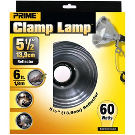 PRIME WIRE & CABLE Prime Wire & Cable CL 060506 5.5 in. Aluminum Reflector Clamp Lamp with 6 ft. 18-2 AWG Cord - Brown CL 060506
